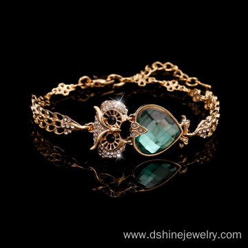 Animal Shaped Crystal Bracelet Owl Bridal Jewellery Bangle